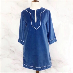 Kayce Hughes Blue Velvet Party Tunic Dress‎